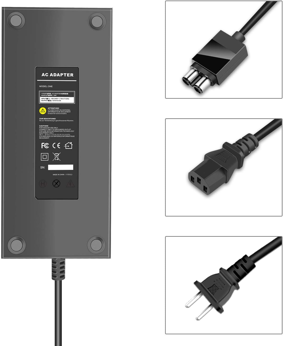 200W AC Adapter Power Supply Charger for Xbox Oane Console Brick with Cable - Image 4