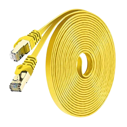 80ft CAT7 Flat Ethernet Cable - Yellow