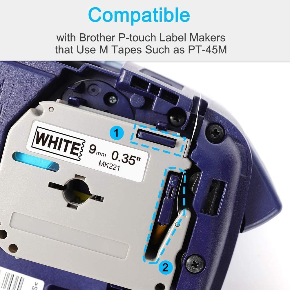 Brother P-Touch M Tape: 9mm M221 (MK221) - Image 3