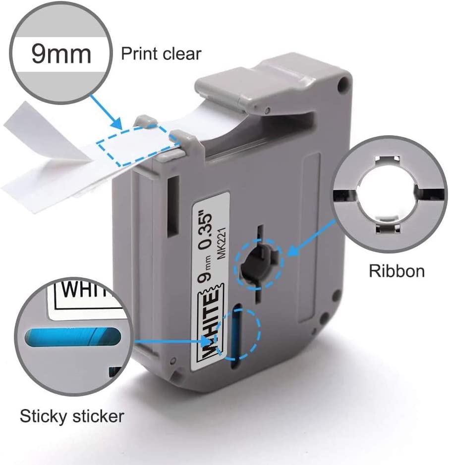 Brother P-Touch M Tape: 9mm M221 (MK221) - Image 4