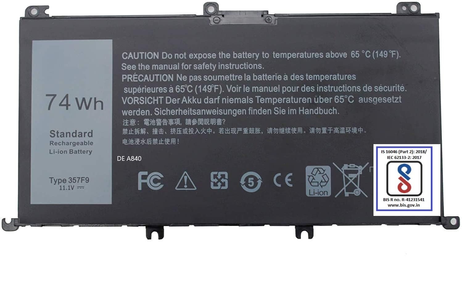 74Wh 357F9 71JF4 Laptop Battery Compatible with Dell Inspiron 15 - Image 4