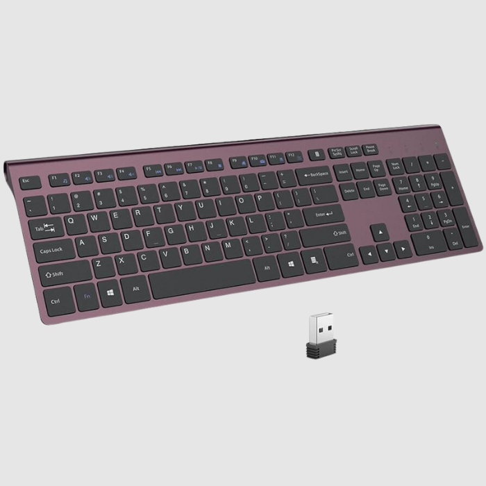 J JOYACCESS Bluetooth Keyboard: Multi-Device, Wine Red