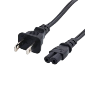 Universal 2-Prong AC Power Cord for Laptop Charger, Printer, and TV