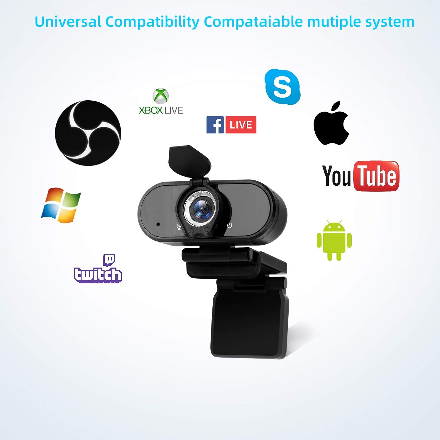 SAFEVANT 1080p Webcam with Microphone and Privacy Cover - Image 5