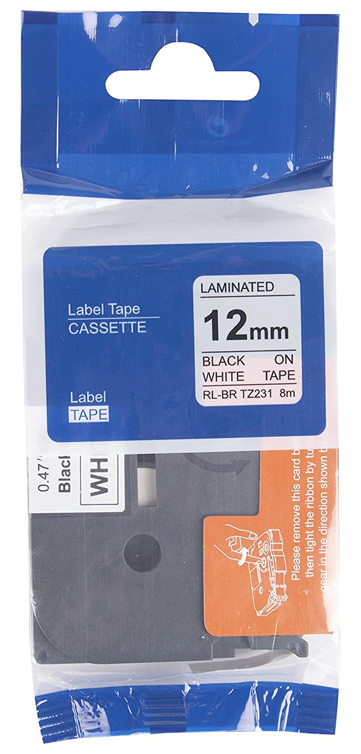 Brother TZe-231 Label Tape: 12mm Black on White - Image 3