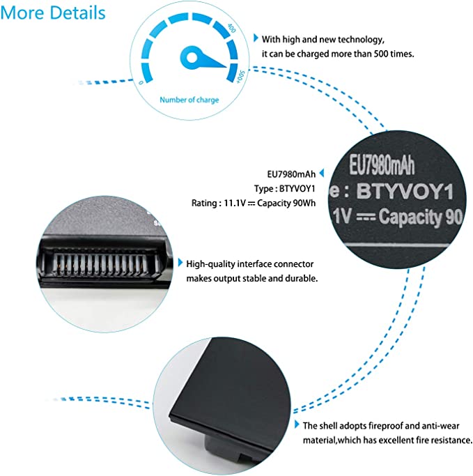 Battery Compatible with Dell Alienware M17X R3 R4 C0C5M - Image 5